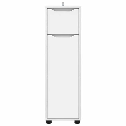 Шкаф за баня с чекмедже Бяло 30,5 x 30 x 101 см Инженерно дърво