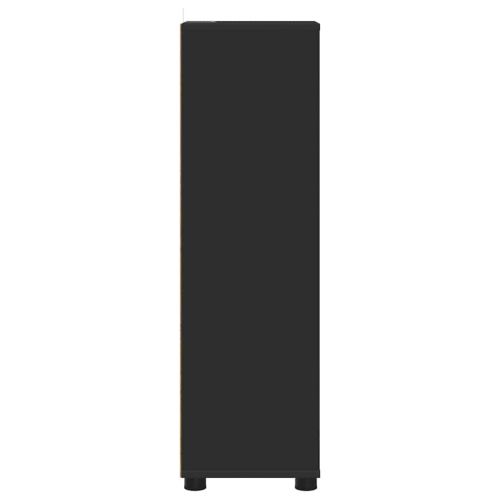 Шкаф за баня с рафт Черно 30,5 x 30 x 101 см Инженерно дърво