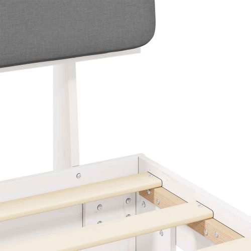 Леглова рамка с тапицирана гръбна част Светлосиво 90 x 190 cm