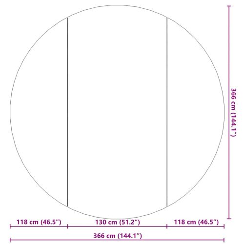 Подложка за басейни светлосива Ø366 см полиестерен геотекстил