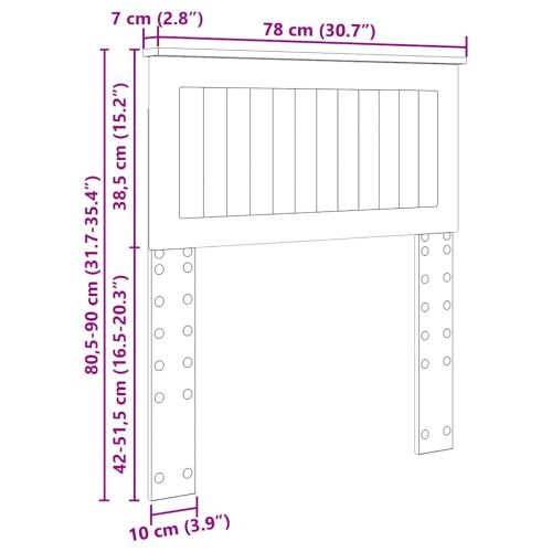 Облегалка за глава с таблото Гланц бяло 75 cm Инженерно дърво