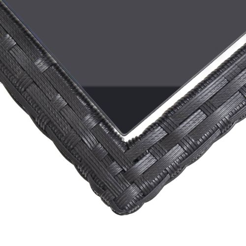 Градински трапезен комплект, 3 части, черен