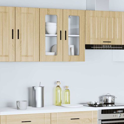 Кухненски стенен шкаф със стъклена врата Porto дъб сонома