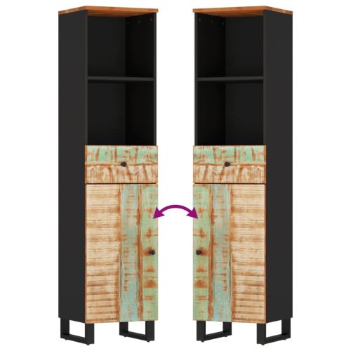 Комплект мебели за баня 3 части масивна регенерирана дървесина