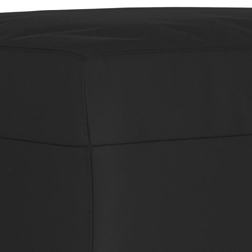 Комплект дивани 3 части с възглавници черен плат микрофибър