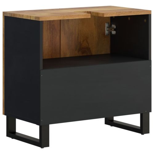 Шкаф за мивка, 62x33x58 см, масивно мангово и инженерно дърво