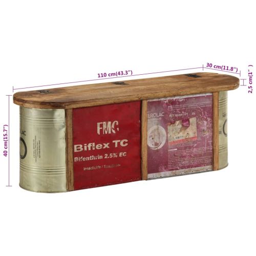 Пейка/бюфет за съхранение 120x30x40 см регенерирано дърво масив