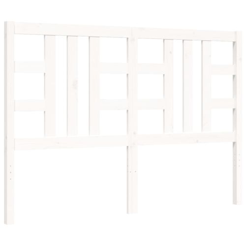 Рамка за легло с табла бяла King Size масивно дърво