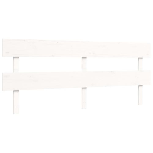 Рамка за легло с табла бяла Super King Size дърво масив