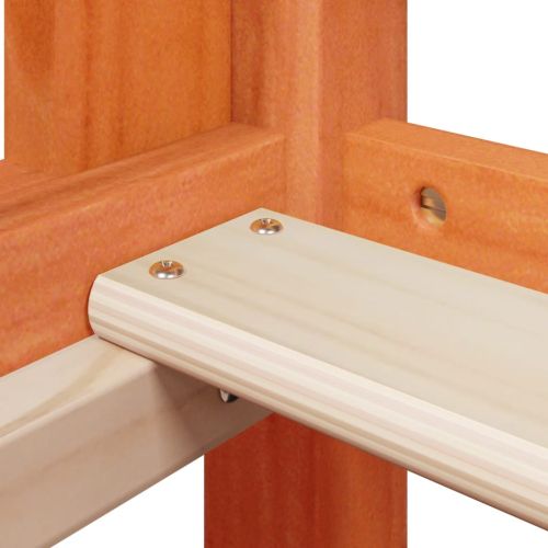 Двуетажно легло с покрив, восъчнокафяв, 90x190 см, бор масив