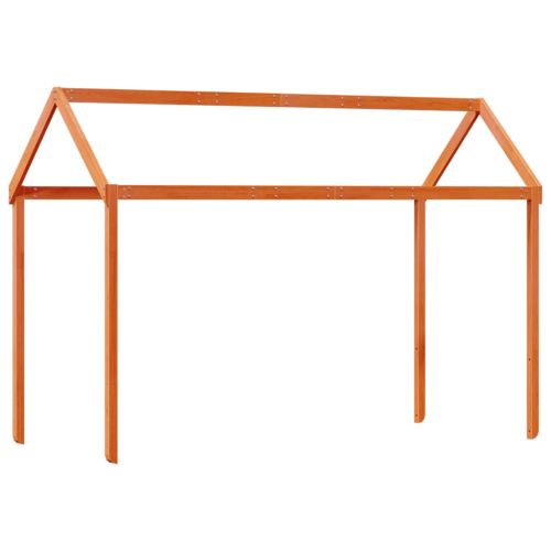 Двуетажно легло с покрив, восъчнокафяв, 90x190 см, бор масив