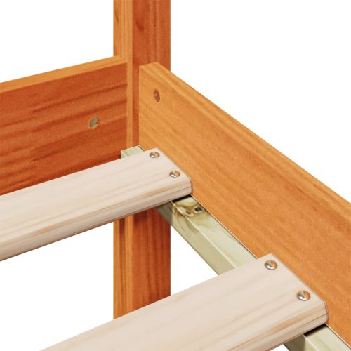 Легло с етажерка за книги, без матрак, 150x200 см, бор масив