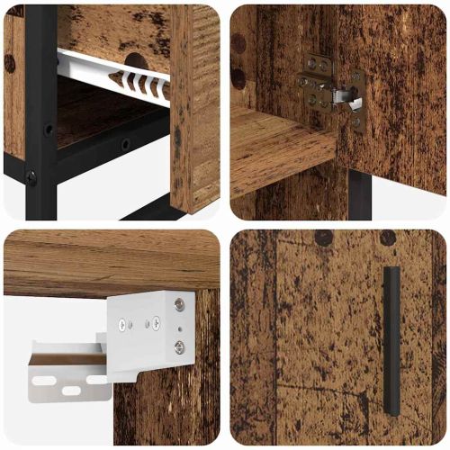 Комплект мебели за баня 3 pcs Старо дърво Инженерно дърво