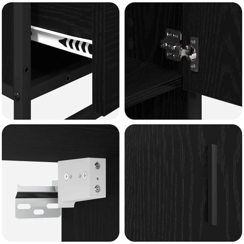 Комплект мебели за баня с рафт 3 pcs Черния дъб Инженерно дърво