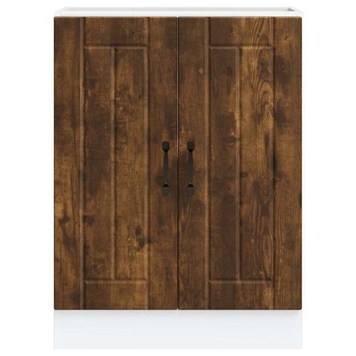 Шкаф за мивка, Lucca, опушен дъб, инженерно дърво