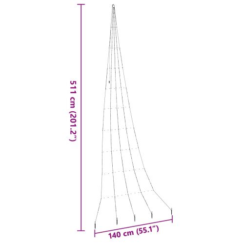 LED коледна елха с колчета за земя Синьо 511 см Метал