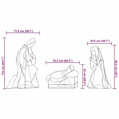 Светеща ясла с 550 LED светодиода Многоцветен 112 x 72 см ПВЦ