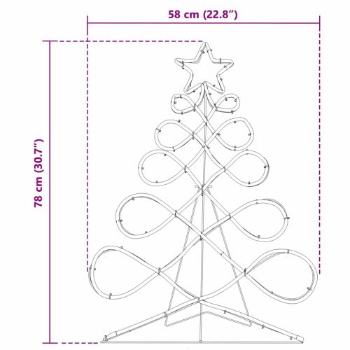 Светлина във форма на коледен бор Многоцветен 80 x 56 см ПВЦ