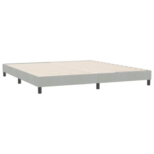 Box Spring легло без матрак Светло сиво 180x210 cm кадифе