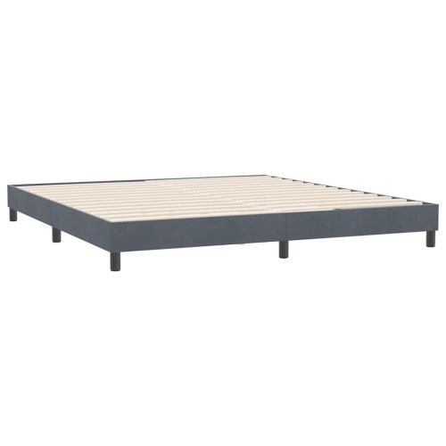 Box Spring легло без матрак Тъмно сиво 180x210 cm Кадифе