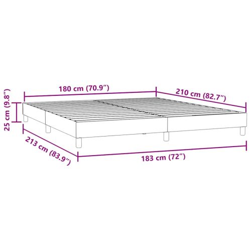 Box Spring легло без матрак Тъмно сиво 180x210 cm Кадифе