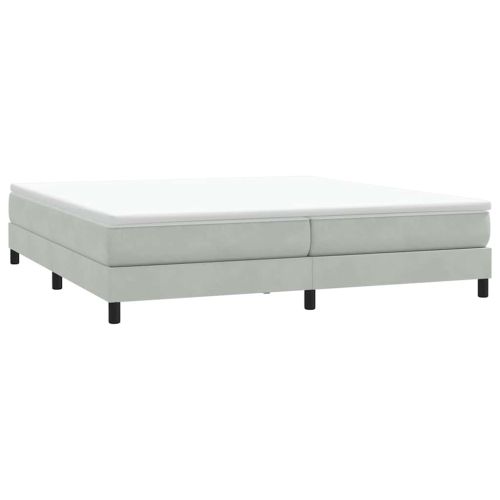 Box Spring Легло без матрак Светло сиво 200x220 cm Кадифе