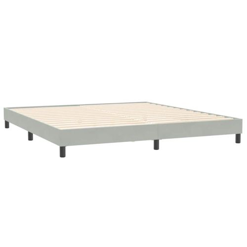 Box Spring Легло без матрак Светло сиво 200x220 cm Кадифе