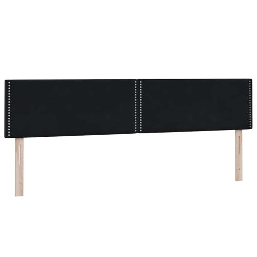 Боксспринг легло с матрак, черно, 180x220 см, кадифе