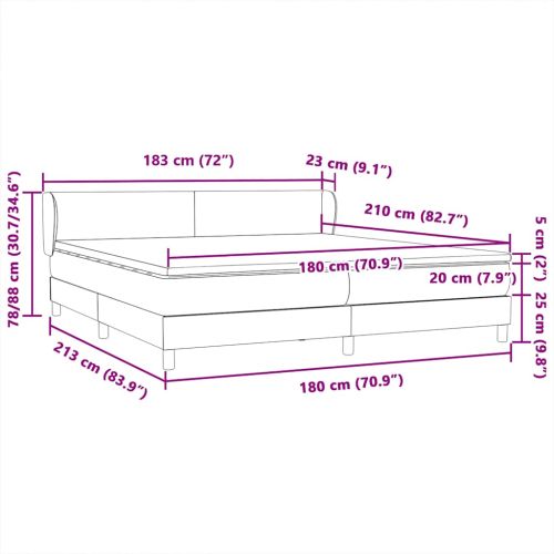 Box Spring легло с матраци Black 180x210 cm Velvet