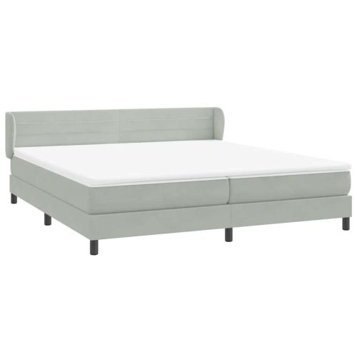 Box Spring легло с матраци Светло сиво 180x210 cm кадифе