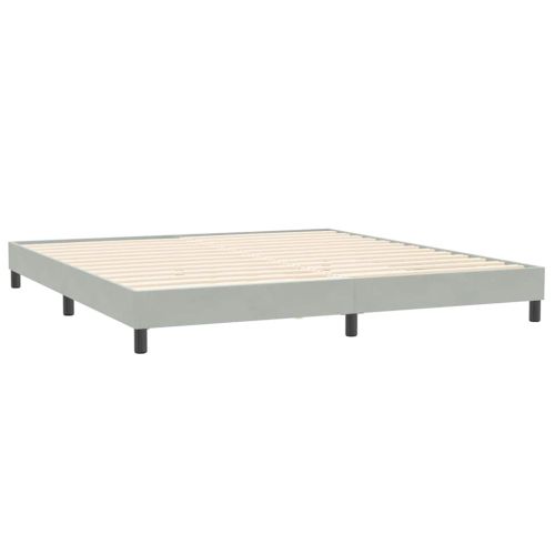 Box Spring легло с матраци Светло сиво 180x210 cm кадифе