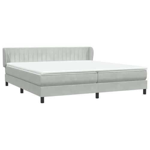 Box Spring легло с матраци Светло сиво 180x210 cm кадифе