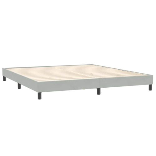 Box Spring легло с матраци Светло сиво 180x210 cm кадифе