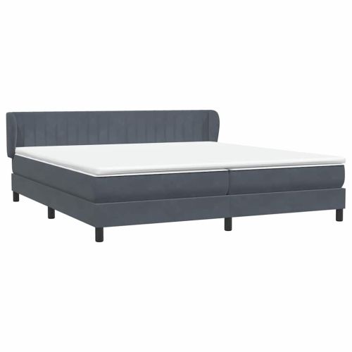 Box Spring легло с матраци Тъмно сиво 180x210 cm кадифе