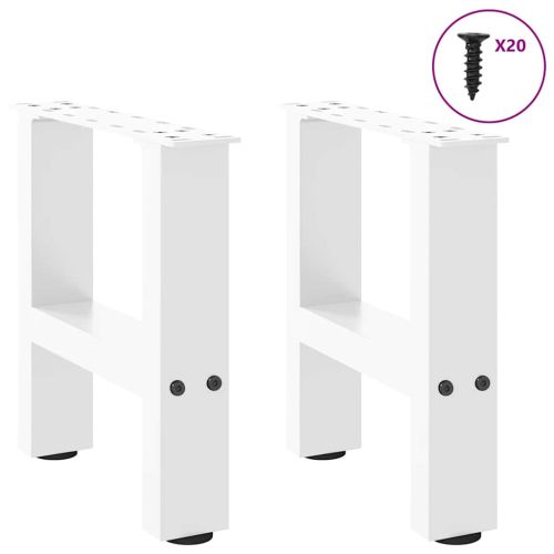 Крака за масичка за кафе, бели, 2 бр., 40 x (30-31) см, стомана