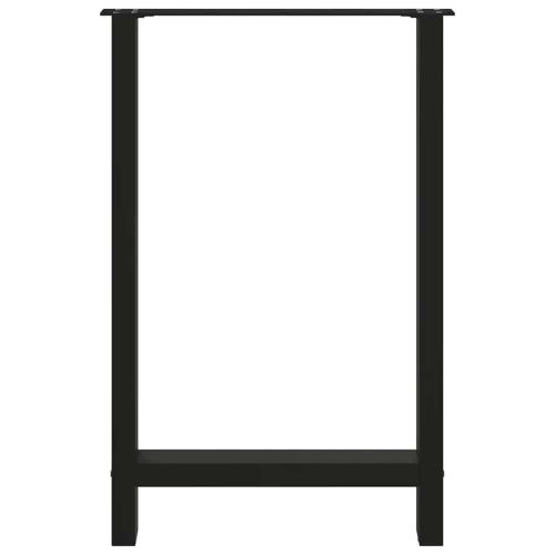 Крака за бар маса, черни, 2 бр., 60 x (90-91) см, стомана