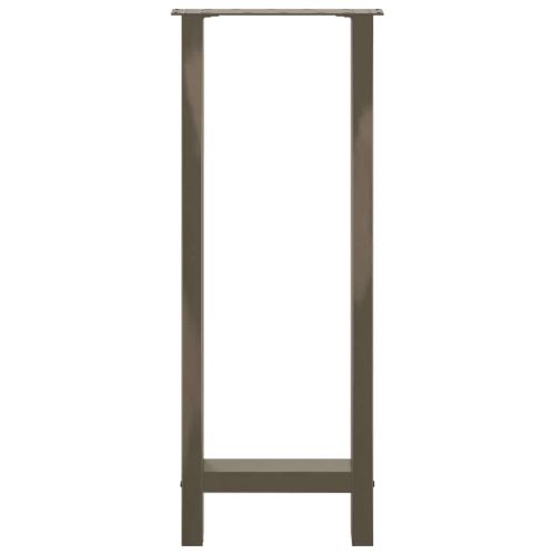 Крака за бар маса, естествена стомана, 2 бр., 50 x (100-101) см, стомана