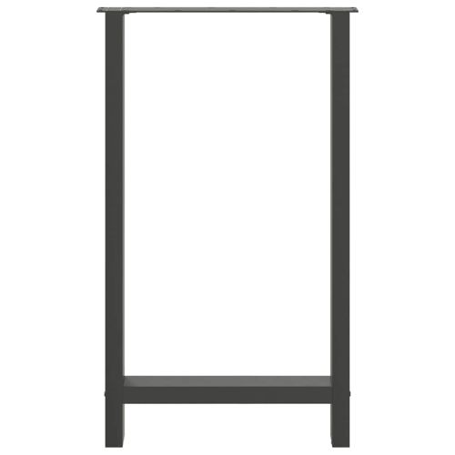 Крака за бар маса, антрацит, 2 бр., 60 x (100-101) см, стомана