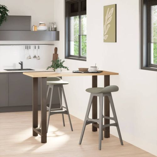 Крака за бар маса, естествена стомана, 2 бр., 60 x (100-101) см, стомана