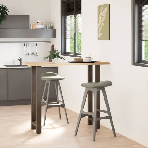 Крака за бар маса, естествена стомана, 2 бр., 40 x (110-111) см, стомана