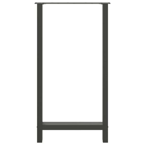 Крака за бар маса, антрацит, 2 бр., 60 x (110-111) см, стомана