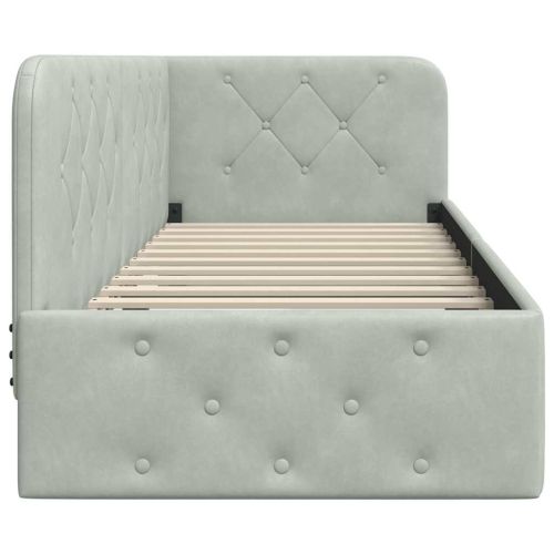 Ъглова рамка за легло с таблото Светлосиво 80 x 200 cm Кадифе