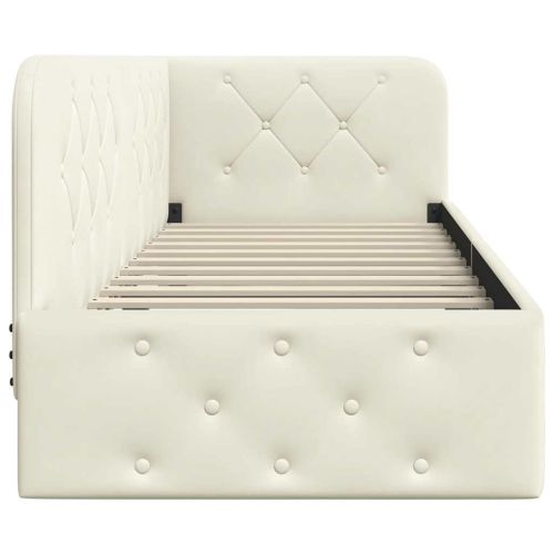 Ъглова рамка за легло с таблото Крем 80 x 200 cm Кадифе