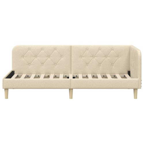 Ъглова рамка за легло с таблото Крем 80 x 200 cm текстил