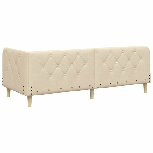 Ъглова рамка за легло с таблото Крем 80 x 200 cm текстил