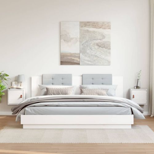 Стенни шкафове, 2 бр, бели, 31,5x30x30 см, бор масив