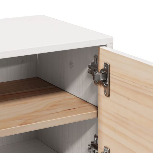 Стенни шкафове, 2 бр, бели, 31,5x30x30 см, бор масив