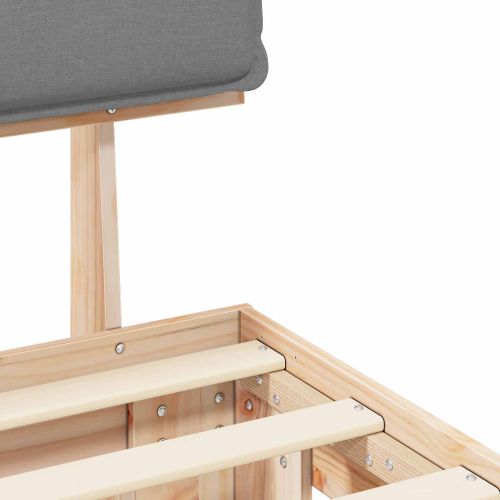 Леглова рамка с тапицирана гръбна част Светлосиво 160 x 200 cm