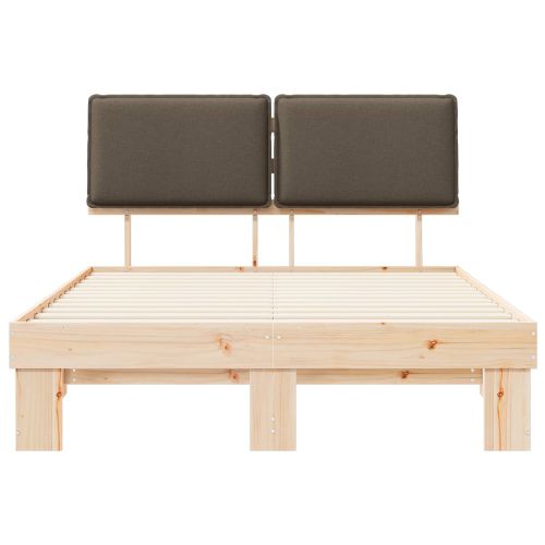 Леглова рамка с тапицирана гръбна част Таупе 150 x 200 cm