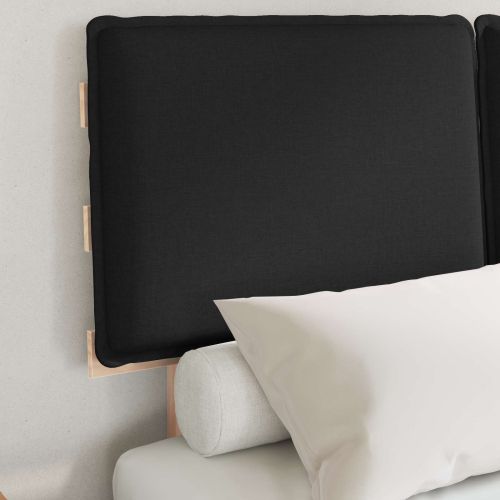 Леглова рамка с тапицирана гръбна част Черно 120 x 200 cm